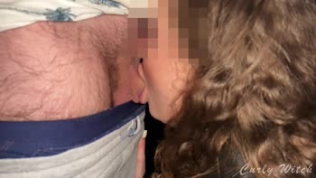 Curly Witch's Beachside Blowjob Delight