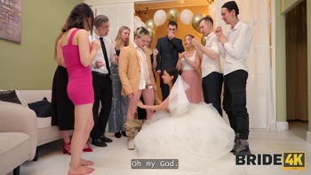 BRIDE4K. We were so horny and got caught together...
