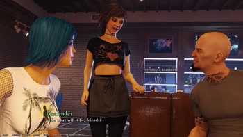 AVN Teller's Blue-Haired Seduction in 'Being a Dik' Visual Novel