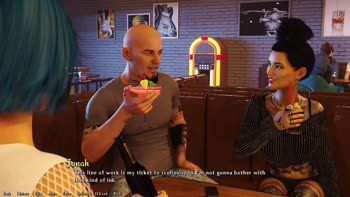 AVN Teller's Blue-Haired Seduction in 'Being a Dik' Visual Novel