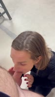 Spermcovered's Fast-Fisted Blowjob in the Workshop