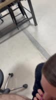 Spermcovered's Fast-Fisted Blowjob in the Workshop