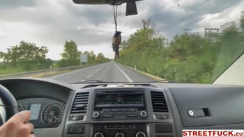 Cherry Candle's Hitchhiker Seduction: Car Sex with Stranger