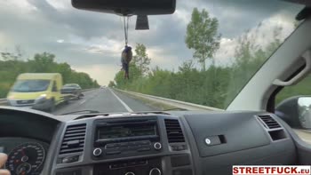 Cherry Candle's Hitchhiker Seduction: Car Sex with Stranger