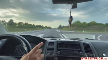 Cherry Candle's Hitchhiker Seduction: Car Sex with Stranger