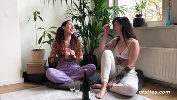 Hailey's Tattooed Temptation: Wet Pussy Play with Glass Dildo