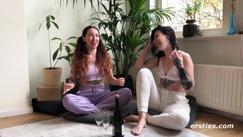 Hailey's Tattooed Temptation: Wet Pussy Play with Glass Dildo