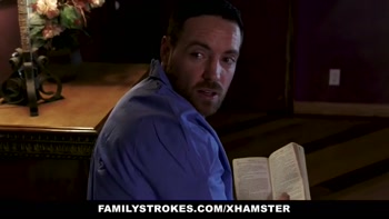 FamilyStrokes - Busty Step Mom Caught Husband Fucking