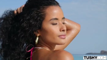 TUSHY Gorgeous model Mia with perfect ass gapes wide open