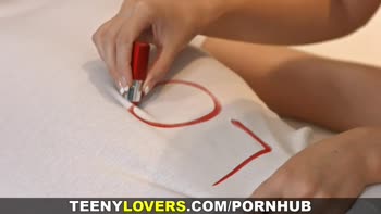 Blond Teen (18+) Delights: Lipstick Kisses and Sultry Sex