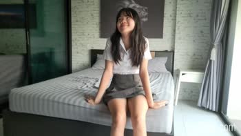 Cute Asian FlameHEL in School Uniform Spanked & Fingered