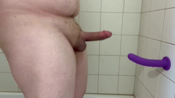 Chris Violet's Shower Solo: Big Cock Masturbation Ends in Cum-Drenched Dildo