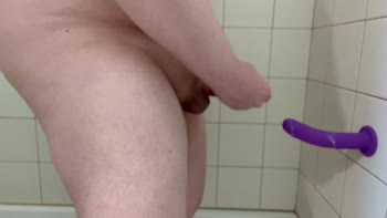 Chris Violet's Shower Solo: Big Cock Masturbation Ends in Cum-Drenched Dildo