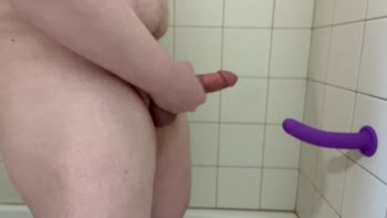 Chris Violet's Shower Solo: Big Cock Masturbation Ends in Cum-Drenched Dildo