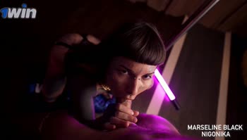 Marseline Black's Sizzling Blowjob in Pink Haze