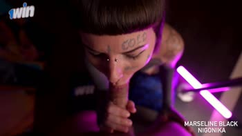 Marseline Black's Sizzling Blowjob in Pink Haze