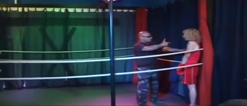 Blonde Mature Babe's Dripping Rosebud Gangbang in Wrestling Ring