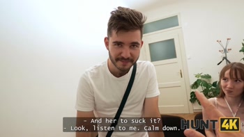 HUNT4K. Sexy GF sucking for money