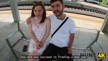 HUNT4K. Sexy GF sucking for money