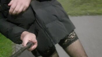 Nude Bananal Man's Extreme Public Strip: Walking Naked in Tight Evening Dress