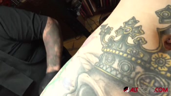 Tattooed Temptation Touches Herself