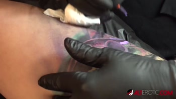Tattooed Temptation Touches Herself