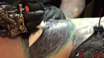 Tattooed Temptation Touches Herself