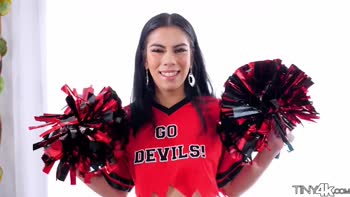 Mila Marie's Tight Cheerleading Body Stretched by Monster Cock