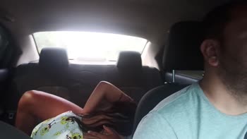 BekaGrey's Steamy Uber Ride: Brunette Latina Fucks in the Backseat