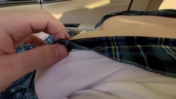 Uniform Temptation: Touching Big Tits in Public