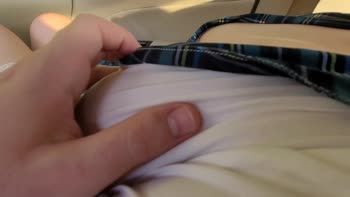 Uniform Temptation: Touching Big Tits in Public