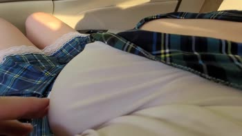 Uniform Temptation: Touching Big Tits in Public