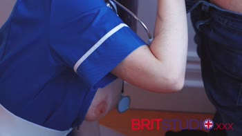 Kitty's Swallow Session: British Nurse Nails Blowjob and Cumshot