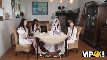 VIP4K. A Bride with Big Tits rides a Stripper right in front of her future Husband