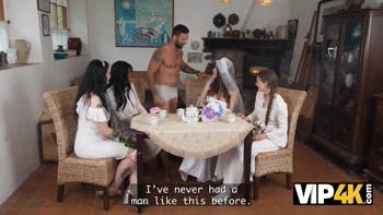 VIP4K. A Bride with Big Tits rides a Stripper right in front of her future Husband