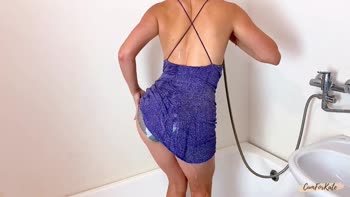 CumForKate - Kate's Shower Seduction: Wet Dress, Naked Desires