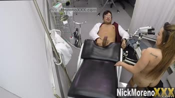 Nick Moreno's Perverted Gynecologist Exam: Virgin Fucked and Cummed On