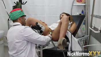 Nick Moreno's Perverted Gynecologist Exam: Virgin Fucked and Cummed On