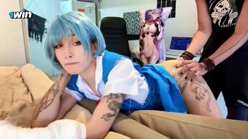 QroZne's Rei Ayanami Evangelion Cosplay Gets Rough in Brazilian Big Ass Intercourse