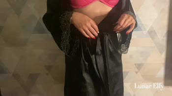 Lunar Elly's Sultry Solo: Blue-Haired Teen (18+) Sensation Teases with Toys