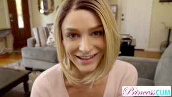 Chad Alva Fucks Petite Stepsister Emma Hix's Shaved Pussy - Cumshot Finish