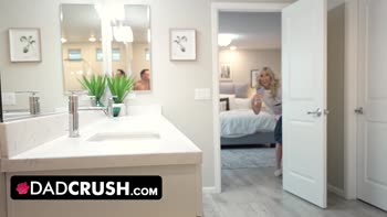 Horny Step Dad Can't Resist Busty Blonde's Big Assets, Bangs Her Hard