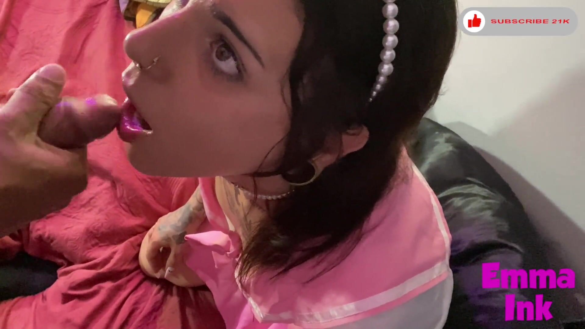 This Trans Girl got Rolled up does Deepthroat and Creampie BBC - Full Vid on OF/EMMAINK13