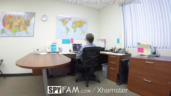 SpyFam Step son office anal fuck with step mom Cory Chase