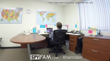SpyFam Step son office anal fuck with step mom Cory Chase