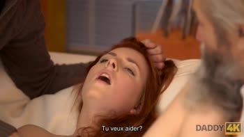 Daddy's Temptation: Redheaded Teen (18+) Teases with Two Pleasuring Poles