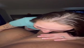 Pretty Brunette White Girl Sucking and Deepthroating BBC