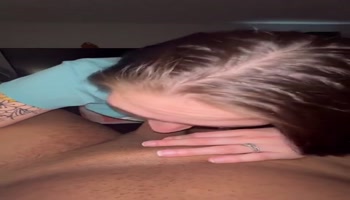 Pretty Brunette White Girl Sucking and Deepthroating BBC