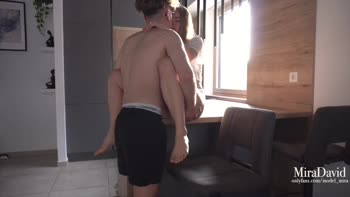 Mira David's Sizzling Sextape: Blonde Teen (18+) Squirts in Hardcore Kitchen Fling