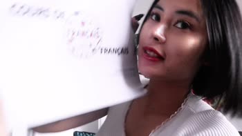 FahthaiModel's Sultry French Lesson: Thai Girl's First Creampie